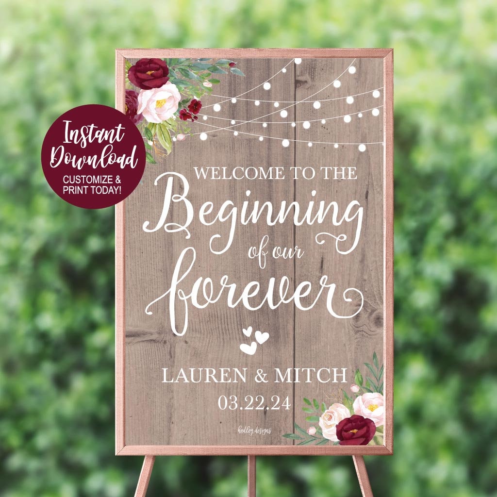 Wedding Welcome Sign Template Printable Wedding Sign Reception Sign Wedding Sign Instant Download Welcome Sign Templett Editable PDF 09