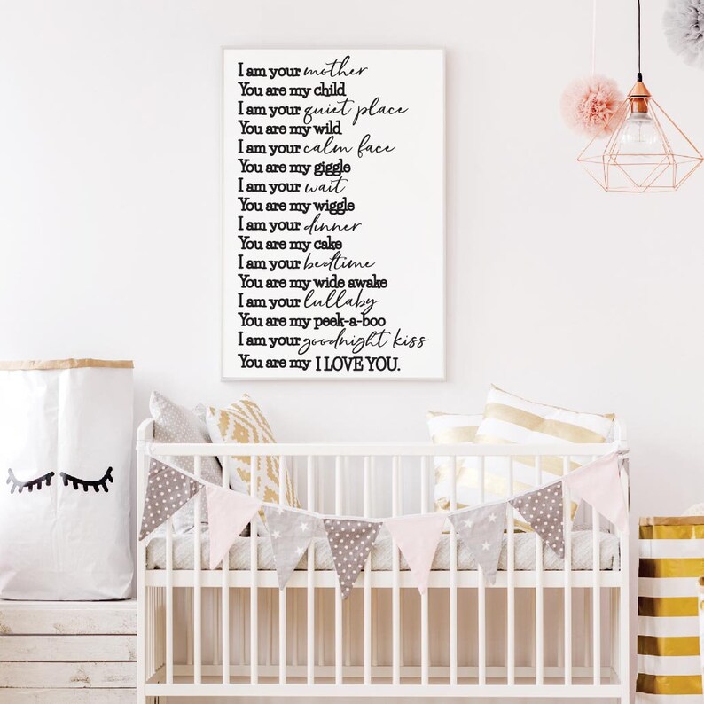 I Am Your Mother Nursery Decor Sign Template - Digital Decor, Nursery Quotes and Sayings, Modern Nursery Prints, Nursery Printable Wall Art image 2