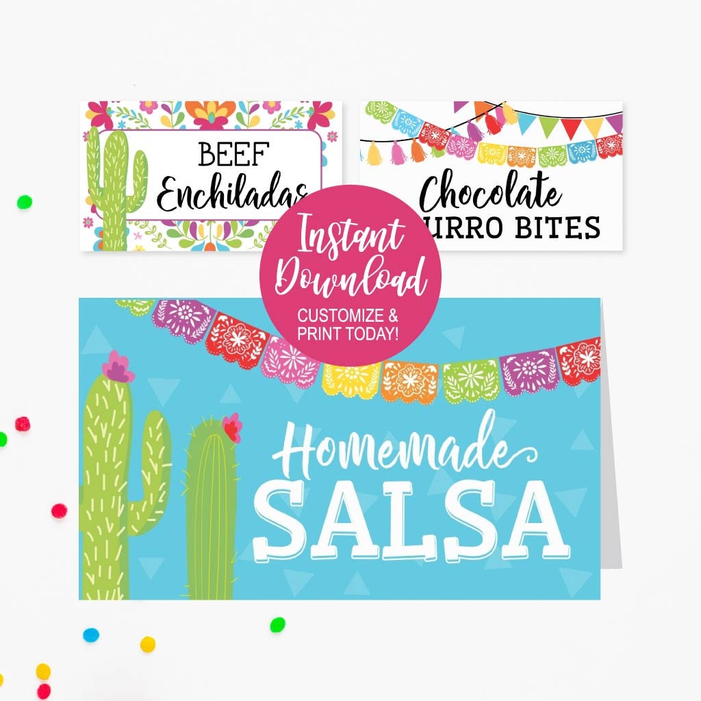 Fiesta Food Tent Cards Buffet Tent Cards Printable Tent Etsy Österreich