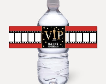VIP Kids Party Bottle Label Template - Water Bottle Wraps, Party Printable, Printable Labels, Printable Party