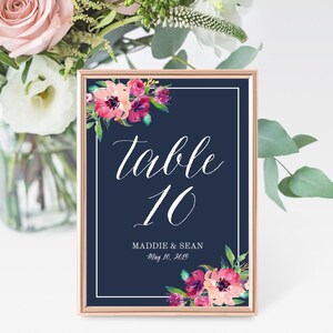 Cartões de agradecimento de casamento florais escuros e marinho, cartões de agradecimento DIY, cartões de agradecimento editáveis para impressão, downloads digitais, designs Hadley