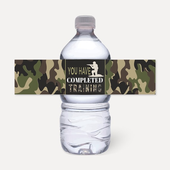 Camo Army Kids Party Bottle Label Template Water Bottle Wraps, Party  Printable, Printable Labels, Printable Party 