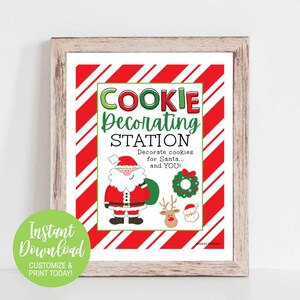 Santa Cookies Sign, Cookie Station Sign, Cookies For Santa Downloads, Cookies For Santa Signs, Cookie Sign Christmas, Cookie Table Sign