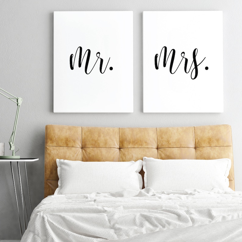 Mr. and Mrs. Printable Sign Set Minimalist Rustic Wall Art - Etsy