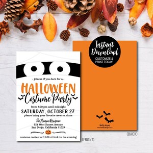 Halloween Costume Party Invitation Template, Editable Costume Party Invitation, Birthday Costume Party, Custom Birthday Party, Instant