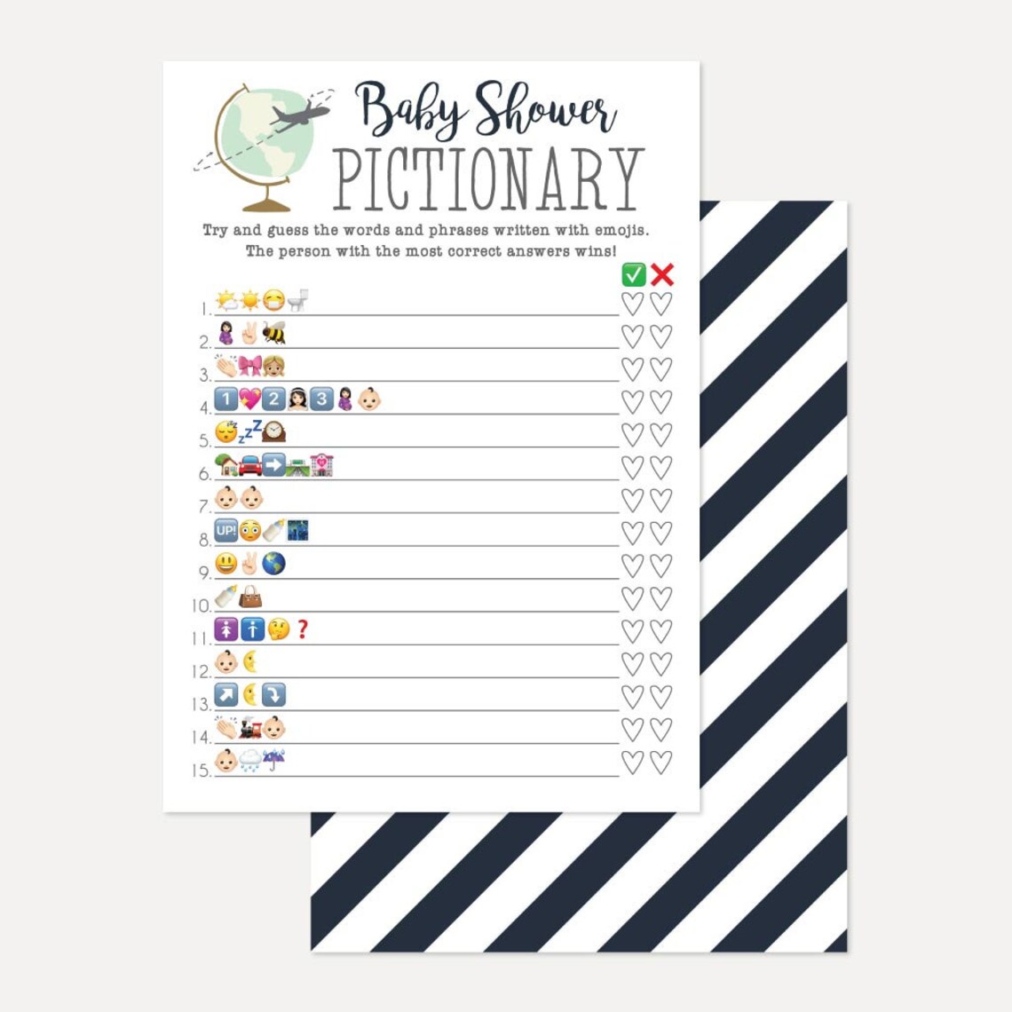 Printable Baby Shower Emoji Emoji Game for Baby Shower Emoji | Etsy