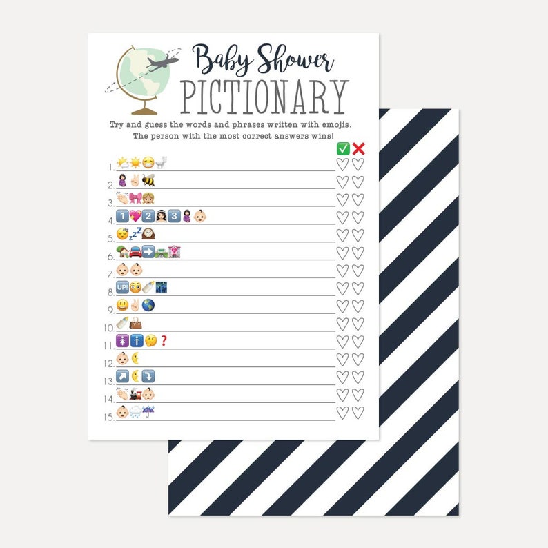 Printable Baby Shower Emoji Emoji Game for Baby Shower Emoji Etsy