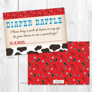 Cowboy Baby Shower Diaper Raffle Template - Ticket Printable, Diaper ...