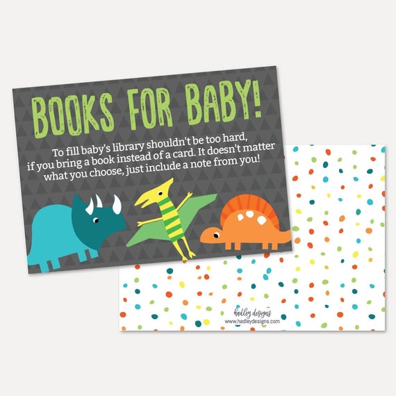 Dino Baby Shower Book Request Template Baby Shower Games | Etsy