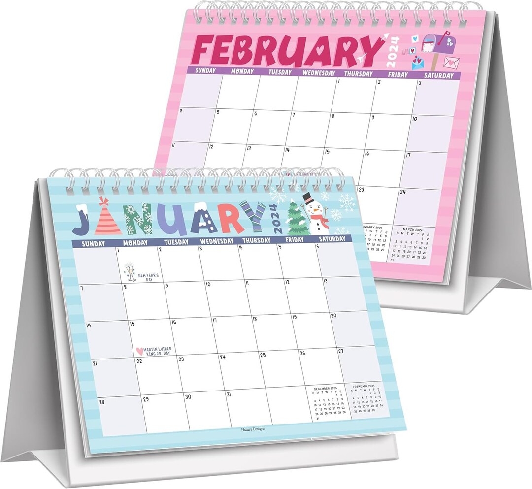 Doodle Small Desk Calendar 2025 Standing Flip Small Desktop Calendar