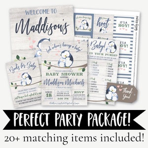 Owl Boy Baby Shower Complete Package Templates, Baby Shower Ideas Owl Boy, Printable Baby Shower Games Owl Boy, Coed Baby Shower Games