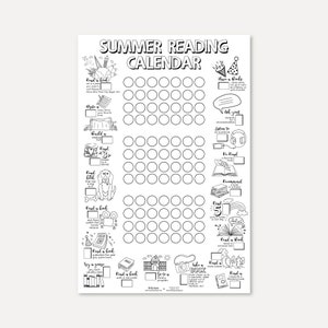 Summer Reading Calendar, Summer Reading Log, Summer Planner, Monthly Planner, Reading Journal, Summer Reading List, Summer Journal, Template