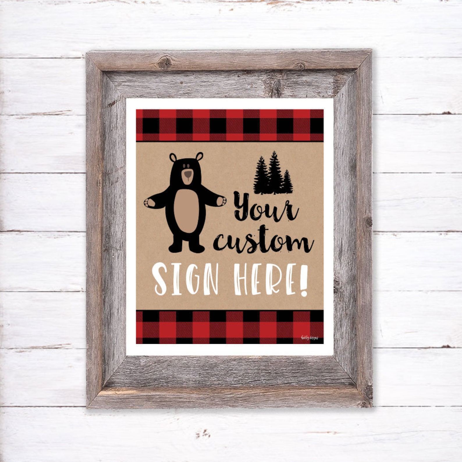 Lumberjack First Birthday Party Custom Sign Template Design | Etsy