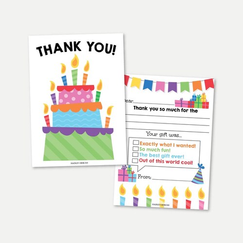 Rainbow PRINTABLE Thank You Cards for Kids INSTANT DOWNLOAD - Etsy