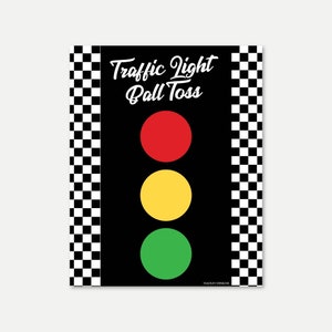 Race Car Bean Bag Toss Game, Traffic Light Corn Hole Ball Toss Template, DIY Printable Birthday Party Supplies, Outdoor Cornhole for Kids