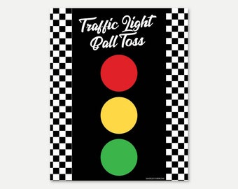 Race Car Bean Bag Toss Game, Traffic Light Corn Hole Ball Toss Template, DIY Printable Birthday Party Supplies, Outdoor Cornhole for Kids