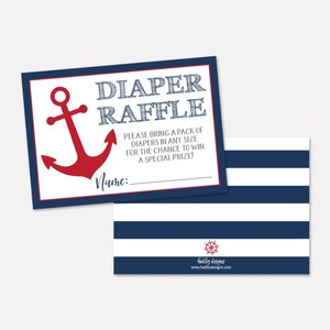 Ahoi es ist ein Junge nautische Babyparty Windel Tombola Vorlage - Ticket druckbare, Windelverlosung Sofortiger Download, Windelverlosung, Hadley Designs