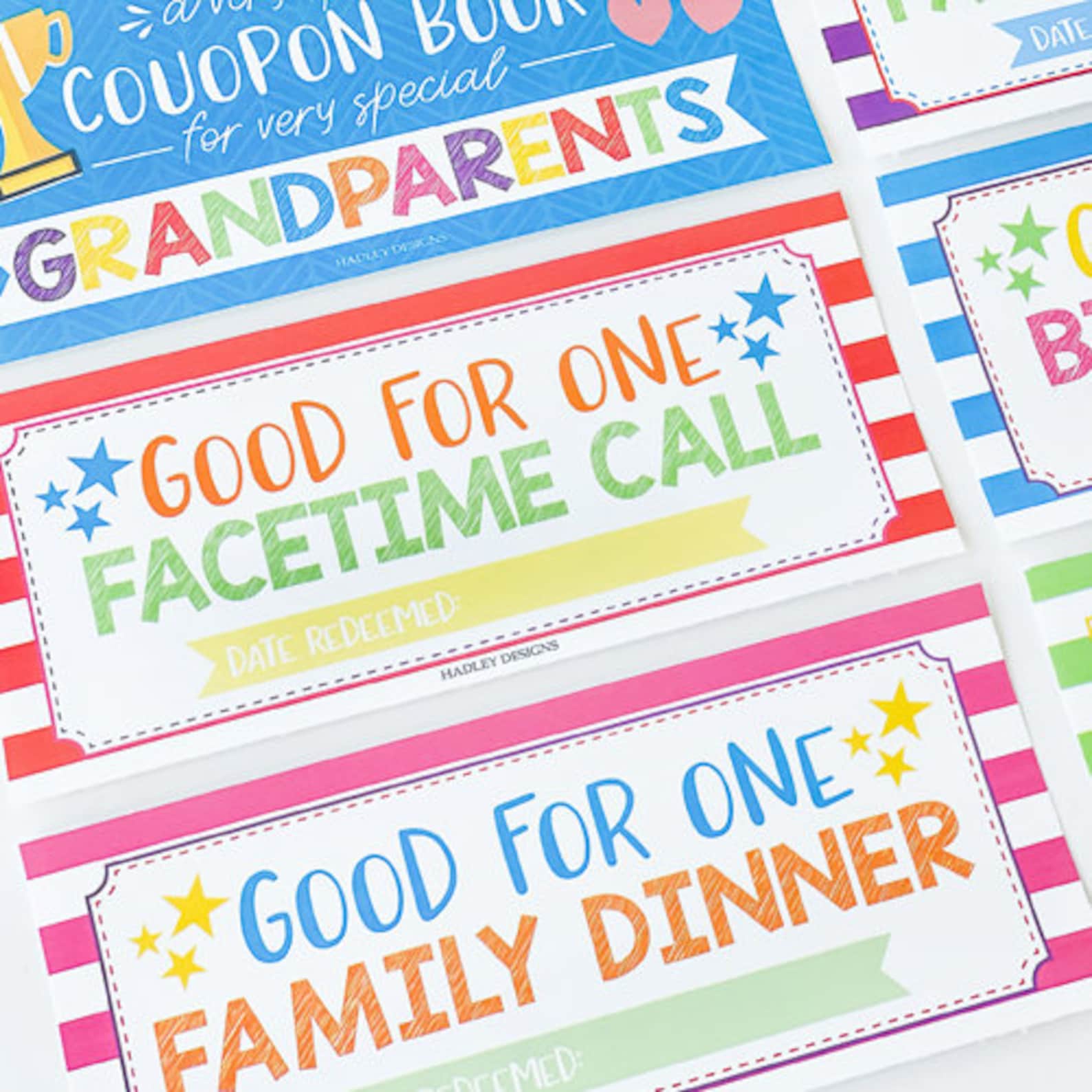 Grandparents Day Printable Coupon Book Mothers Day Gift for Etsy