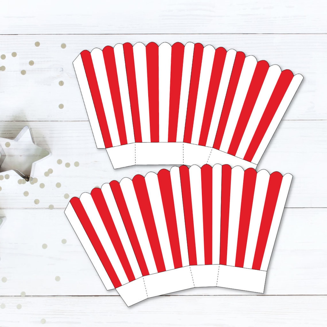 Movie Night Popcorn Boxes Template Popcorn Boxes Custom Etsy