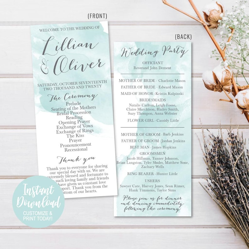 Wedding Ceremony Programs Cheap Wedding Programs DIY