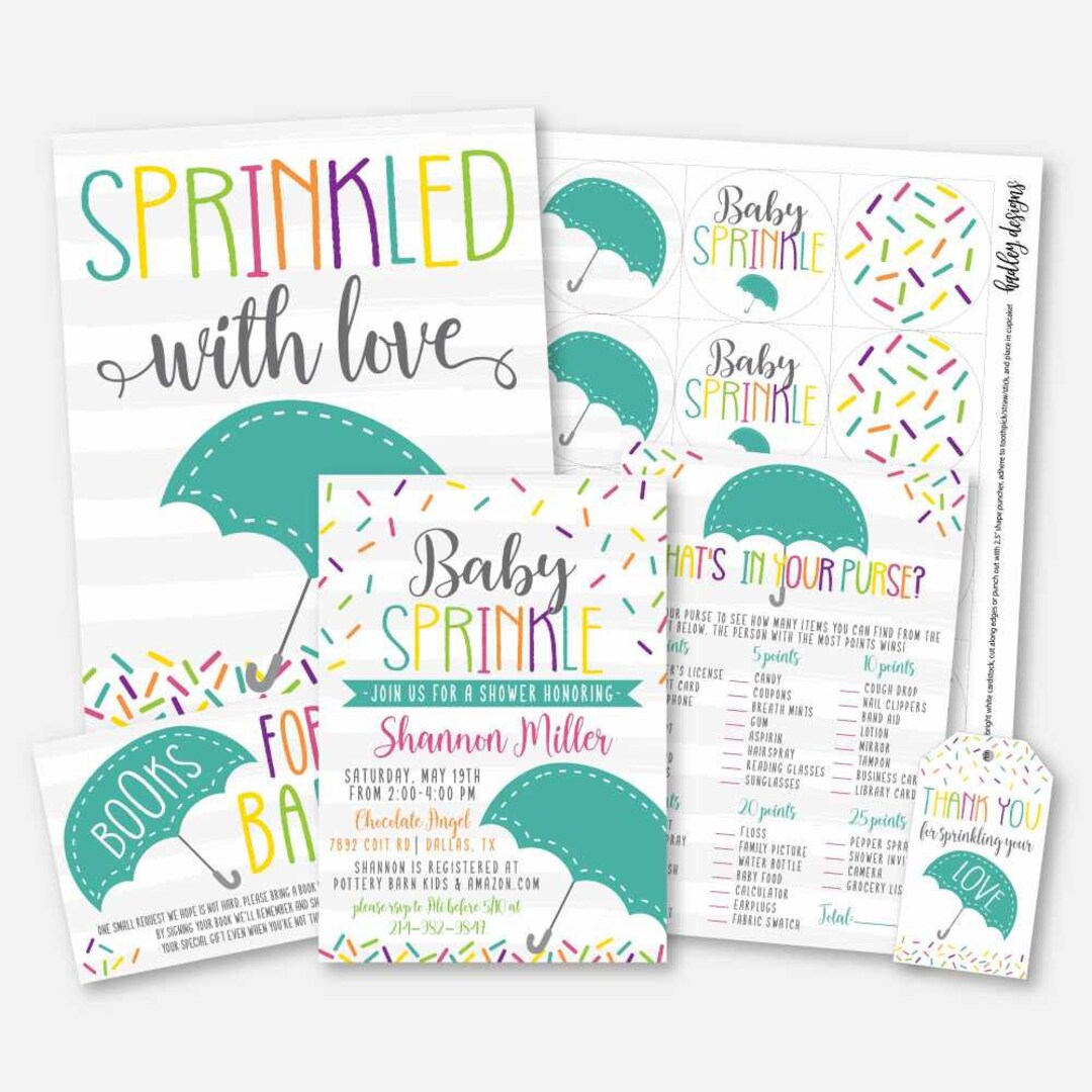 Sprinkle Baby Shower Games, Printable PDF - My Party Design