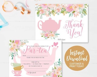 Kids Thank You Cards Fill In The Blank, Kids Thank You Cards Tea, Kids Thank You Note Tea, Children Thank You Card, Hadley Designs