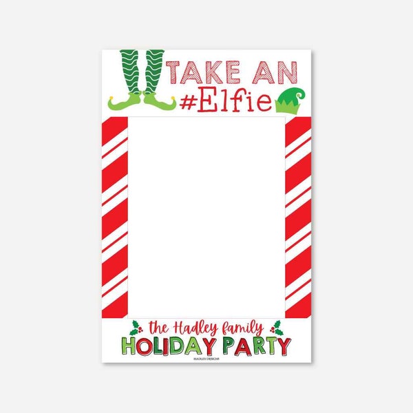 Christmas Photo Fram Prop Template - Elfie Selfie, Elf Frame, Take an Elfie, Large Photo Booth Frame Prop, Holiday Photo Props For Kids