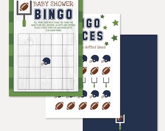 Modello di gioco di calcio Baby Shower Bingo - Bingo Baby Shower, Asilo nido Baby Bingo, Baby Shower Bingo, Gioco Baby Shower