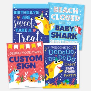 Geburtstagsdekoration Junge, Erster Geburtstagsschild Junge, Junge Geburtstagsschild, Geburtstagsschild Junge, druckbares Schild Junge, Baby Shark Party druckbares Schild