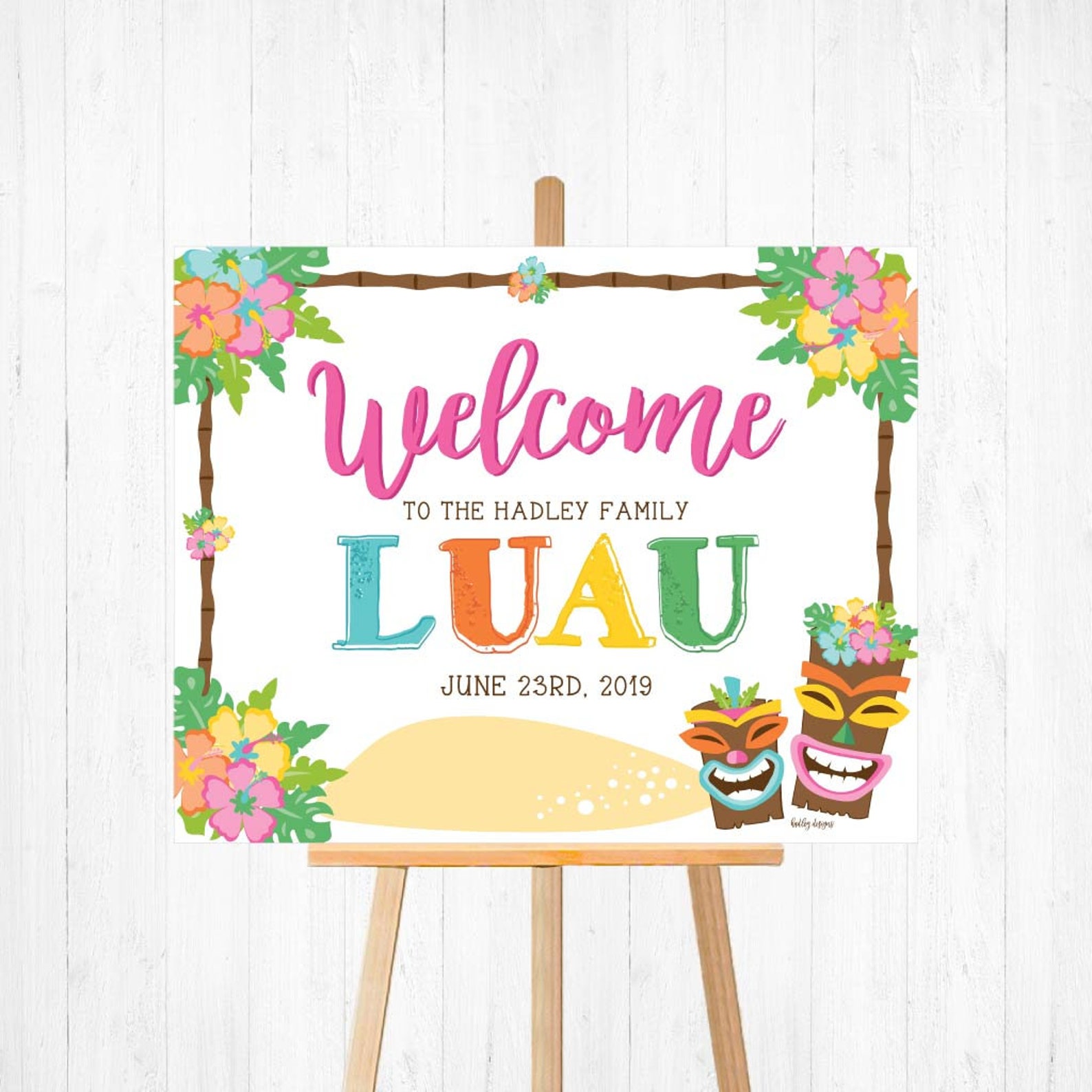 Luau Party Signs Set Templates Tropical Party Signs Package - Etsy