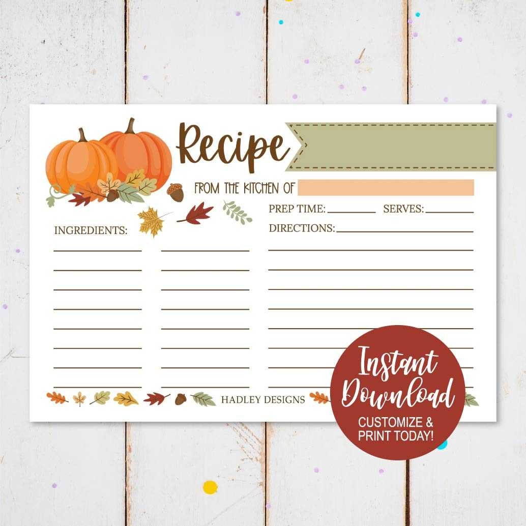 printable recipe card 4x6, thanksgiving recipe card printable