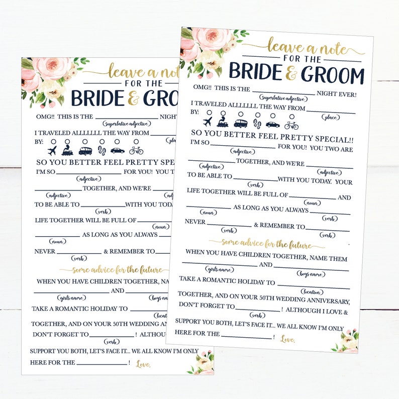 Funny Advice Cards For Wedding Reception Cheap Wedding Advice Etsy
