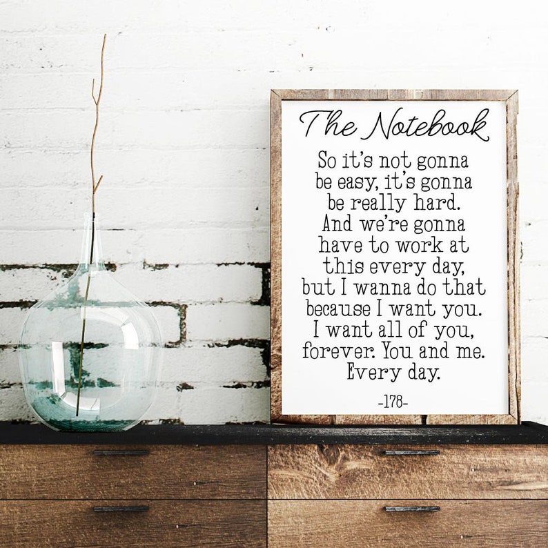 The Notebook Movie Gift Bedroom Wall Decor for Women Bedroom Etsy