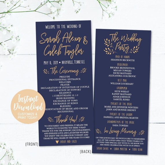 Wedding Programs Catholic Wedding Programs Cheap Wedding Etsy