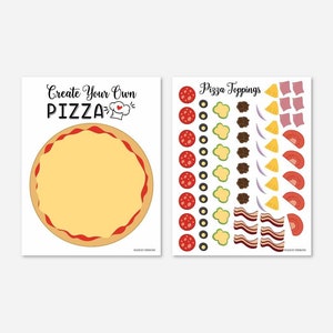 Pizza Party Creat Your Own Pizza Game Game Template - Pizza Recipe Template Kids, Pizza Recipe Template Editable, Pizza Toppings Game