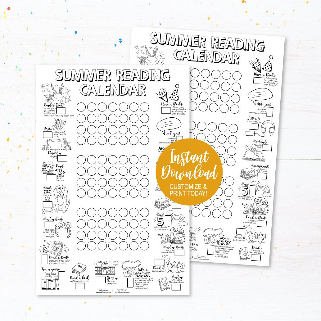 reading-calendar-for-kids-reading-wall-calendar-monthly-reading-printable-reading-love-reading-easy-read-calendar-calendar-reading-etsy