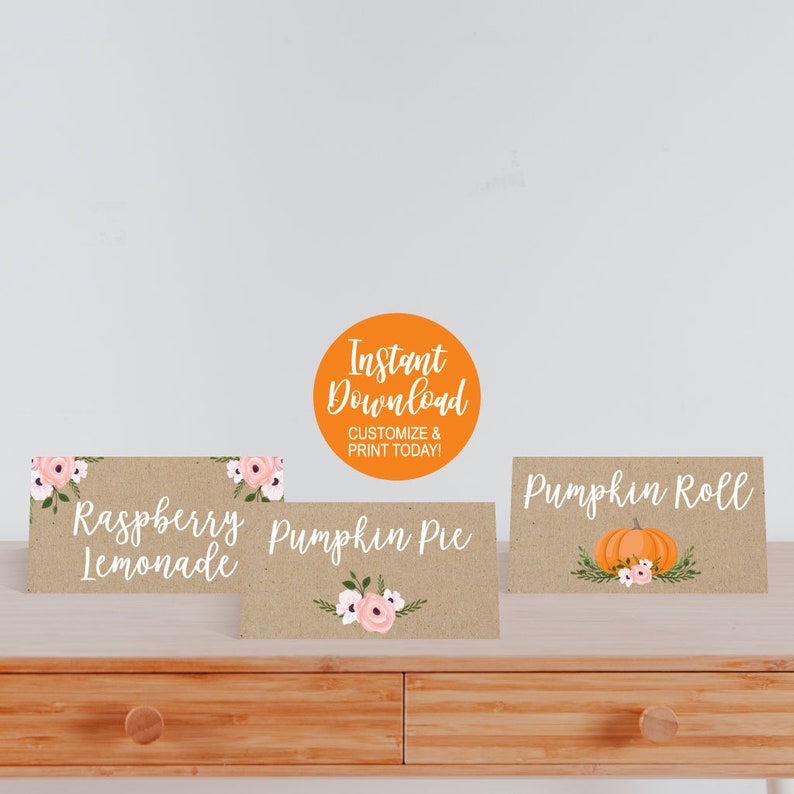 Printable Food Tent Cards Food Tent Labels Editable Etsy