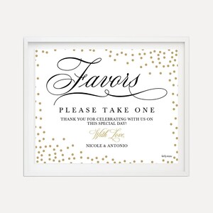 Elegant New Years Eve Wedding Favors Sign Template - Wedding Favor Sign, Sign For Wedding Favors, Editable Favor Sign, Hadley Designs