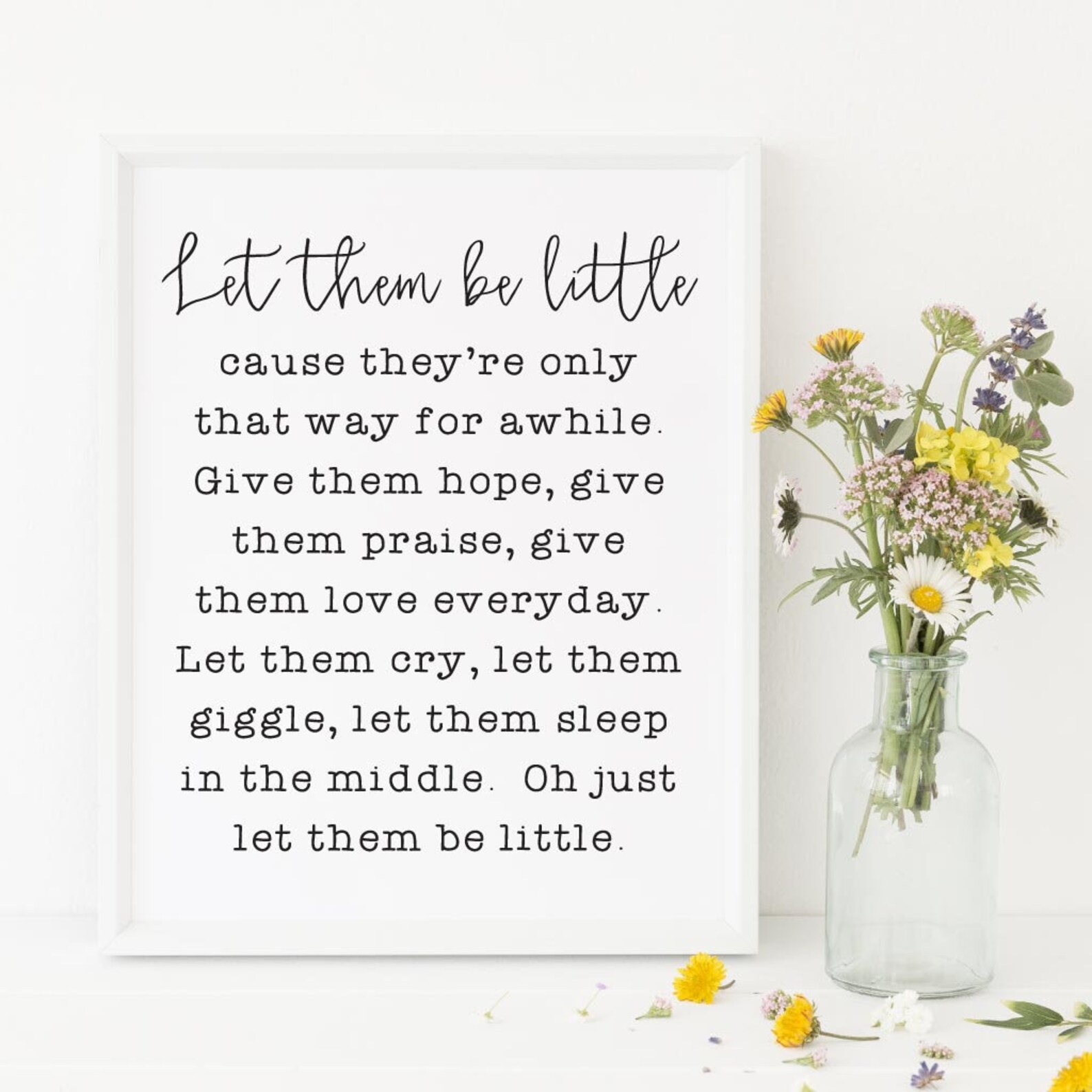 Let Them Be Little Quote Bedroom Wall Decor Over the Bed - Etsy