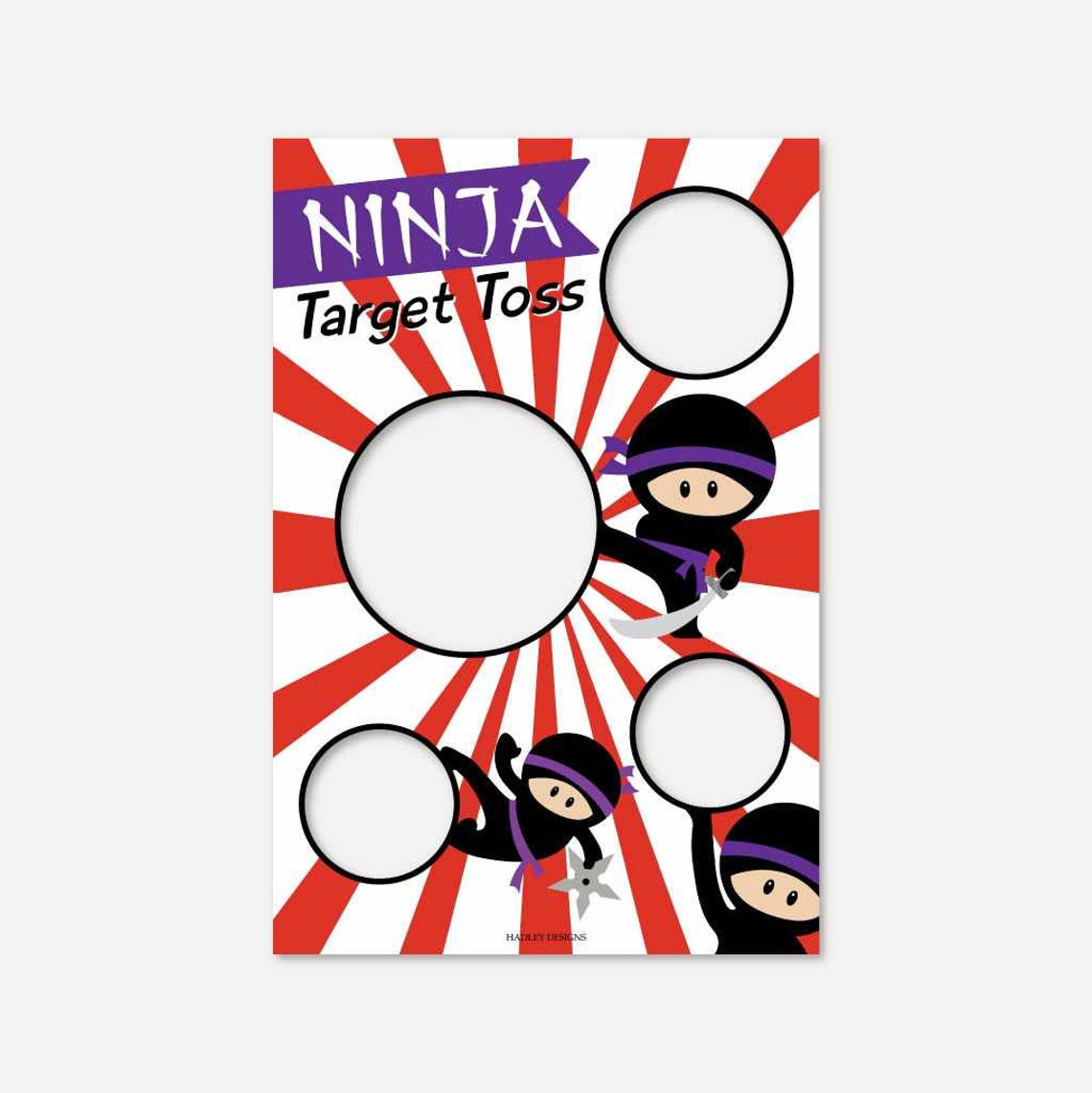 Ninja Party Target Star Toss Game Template Target Star Toss Etsy