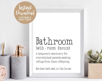 Printable Bathroom Wall Art, Printable Bathroom Wall Decor, Vintage Bathroom Accessories, Printable Restroom Decor, Toilet Sign Funny, Print