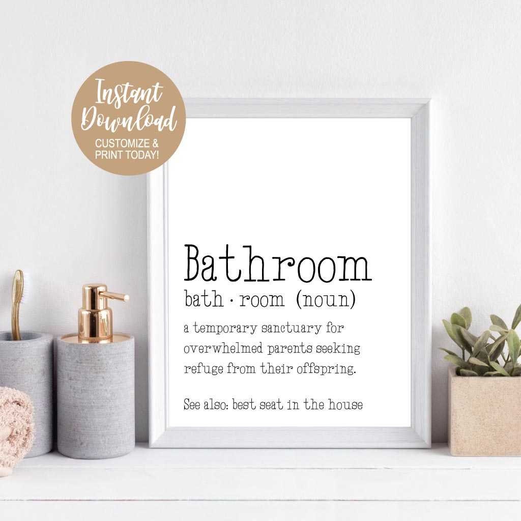Bathroom Sign Printable Bathroom Decor Rustic Funny Bathroom - Etsy