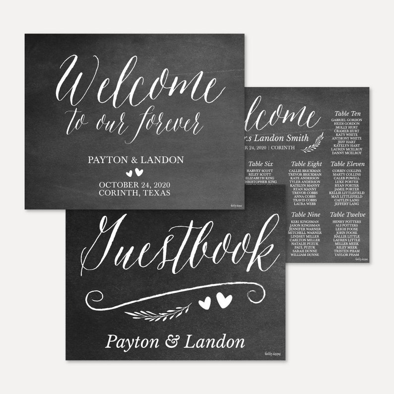 Wedding Signs Printable Bundle Printable Wedding Sign - Etsy