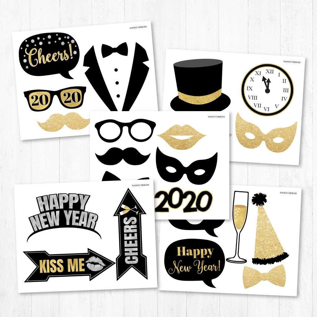New Years Eve Party Photo Booth Props Template New Years | Etsy