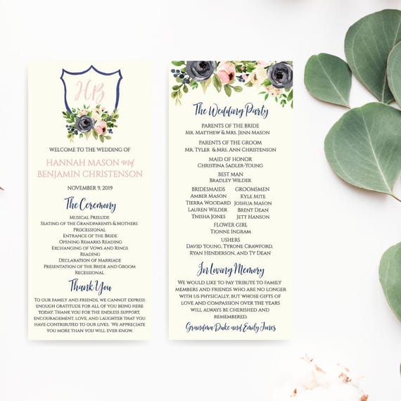 Wedding Programs Catholic Wedding Programs Cheap Wedding Etsy