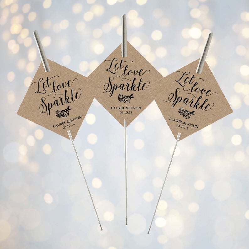 Printable Let Love Sparkle Tags for Sparklers Rustic Kraft - Etsy UK