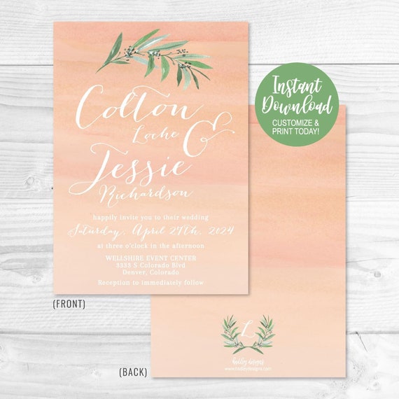 Diy Wedding Invitations Kits Affordable Wedding Invitations Etsy