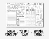 Thanksgiving Coloring Sheet, Printable Placemat, Thanksgiving Fun, Place Setting, Tic Tac Toe, Hadley Designs, Editable Printable PDF