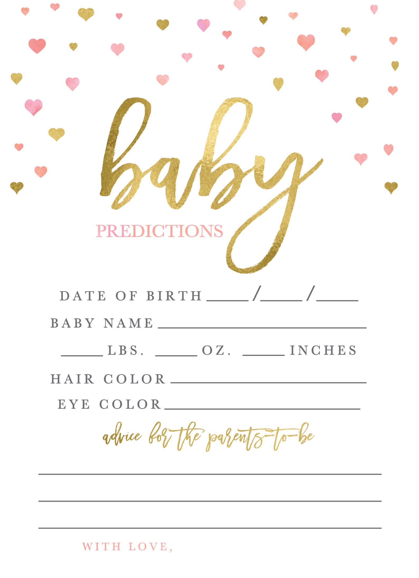 modern-pink-baby-prediction-game-baby-advice-cards-baby-etsy