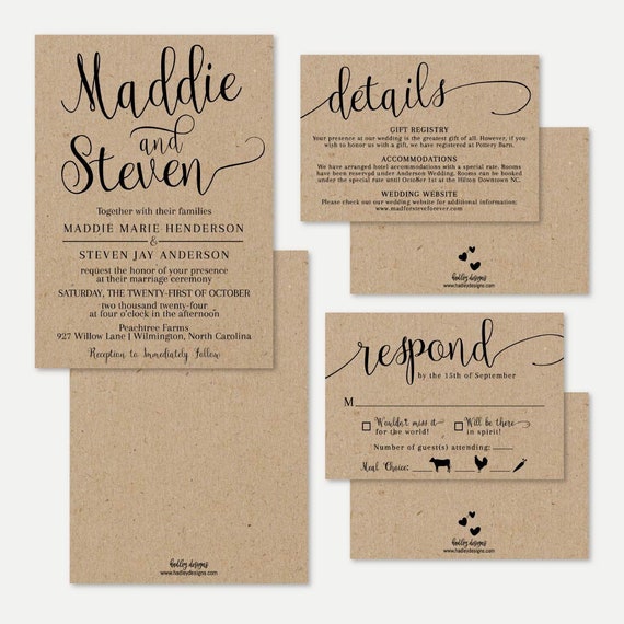 Kraft paper invitations deals